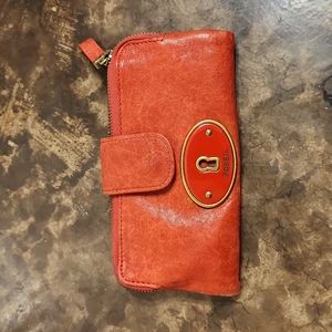 Red leather wallet